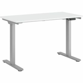 EFLOAT GO 2.0 ELECTRIC HEIGHT ADJUSTABLE TABLE, SILVER, EXPANDABLE FRAME (48-72)