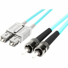 MONOPRICE MULTI-MODE OM4 FIBER OPTIC CABLE - SC-ST UL 3MM 50/125 OFNR DUPLEX AQU
