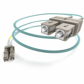 8 METER LC-SC OM3 10GIG FIBER OPTIC CABLE, AQUA, OFNR, 50/125 FIBER, MULTIMODE D