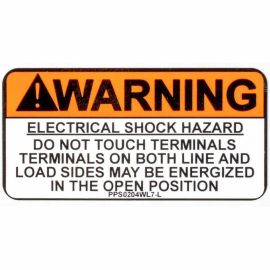 2X4 LABEL - SHOCK HAZARD NO