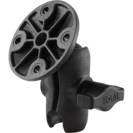 RAM COMPOSITE 1 BALL SHORT LENGTH DOUBLE SOCKET ARM WITH 2.5 ROUND BASE THAT CON