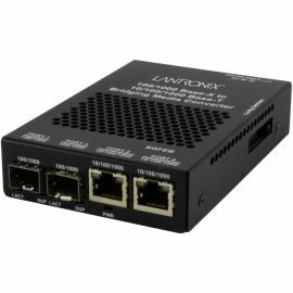 DUAL 10/100/1000BT TO DUAL 1000BX SFP WITH OZ PWR SUPPLY
