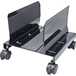 CPU STAND WITH CASTORS FOR COMPUTER CASE, ALUMINUM, BLACK COLOR, ADJUSTABLE WIDT