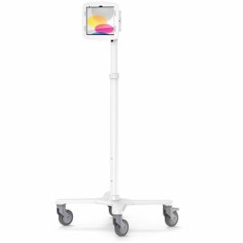 IPAD 10TH-11TH (A16) GEN SPACE ENCLOSURE MEDICAL ROLLING CART EXTENDED WHITE