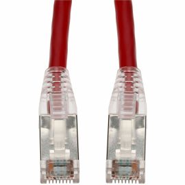 60FT RED CAT6 STP PVC SNAGLESS EASY CLEAR BOOT TAA