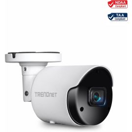 TRENDnet Indoor Outdoor 5MP H.265 PoE Bullet Network Camera, IP66 Rated Housing, IR Night Vision up to 30m (98 ft.), Security Surveillance Camera, microSD Card Slot (up to 256GB), White, TV-IP1514PI