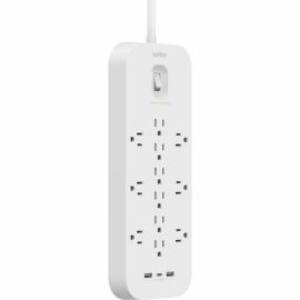 Belkin 12-Outlet Surge Protector Power Strip w/ 12 AC Outlets, 1 USB-C Port, & 2 USB-A Ports, 6ft Cable, Overload and Overvoltage Protection, and On/Off Power Switch - 4,000 Joules of Protection