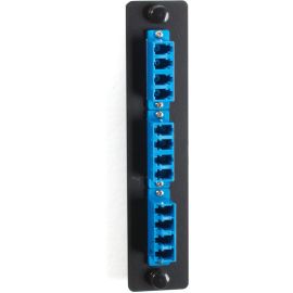 Black Box Standard Adapter Panel, Ceramic Sleeve, (6) LC Duplex Pairs, Blue