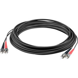AddOn 10m ST (Male) to ST (Male) Black OM3 Duplex Plenum-Rated Fiber Patch Cable