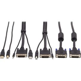 Tripp Lite by Eaton DVI KVM Cable Kit - DVI USB 3.5 mm Audio (3xM/3xM) + USB (M/M) + DVI (M/M) 10 ft. (3.05 m)