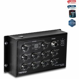 10-PORT INDUSTRIAL EN 50155 M12 GIGABIT POE+ RAILWAY SWITCH