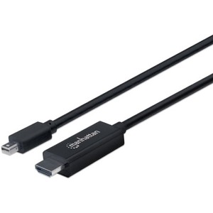 Mini DisplayPort 1.1 to HDMI Cable, 1080p@60Hz, 1.8m, Male to Male, Black, Not Bi-Directional, Three Year Warranty
