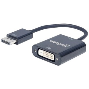 DisplayPort 1.2a to DVI-D 24+1 Adapter Cable, 1080p@60Hz, 23cm, Male to Female, Active, Compatible with DVD-D, Black, Three Year Warranty, Equivalent to DP2DVIS