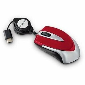 Verbatim USB-C Mini Optical Travel Mouse-Red