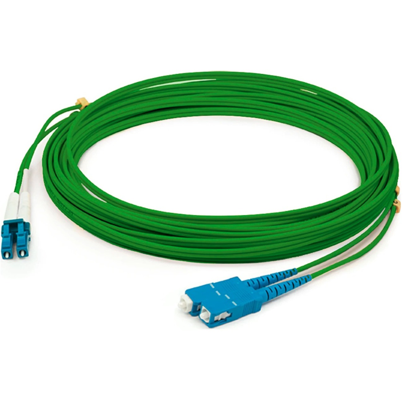 AddOn 20m SC to LC Green OM1 Duplex OFNR (Riser-Rated) MMF Fiber Patch Cable
