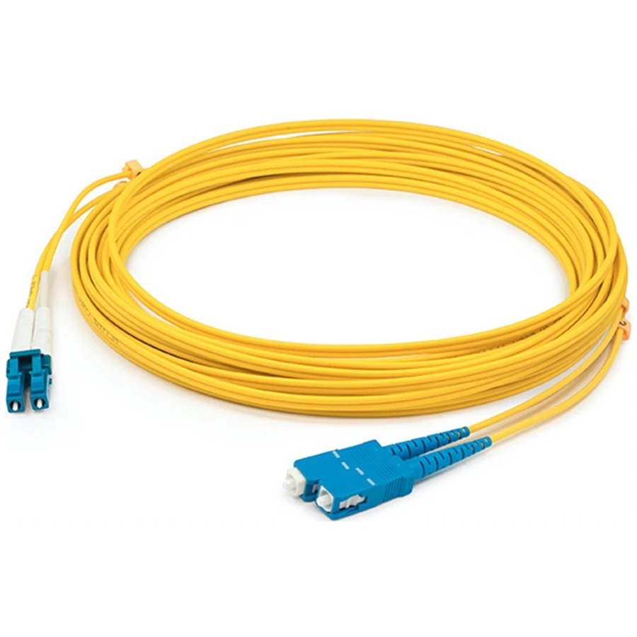 AddOn 94m SC to LC Yellow OS2 Duplex OFNR (Riser-Rated) SMF Fiber Patch Cable