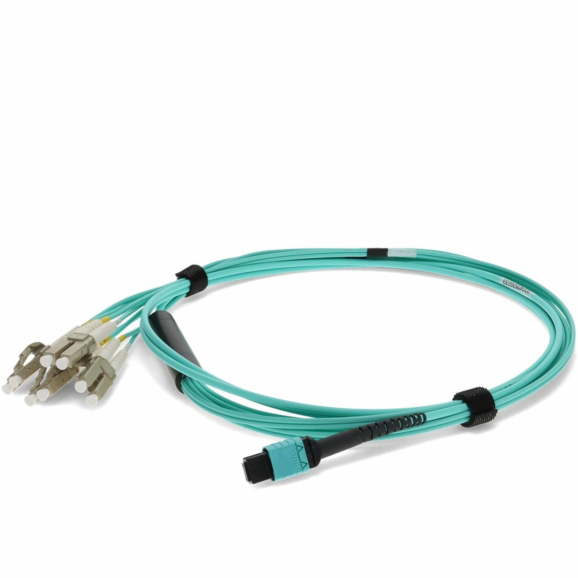 AddOn 3m MPO/UPC to 4xLC/UPC Duplex Aqua OM4 LSZH 8-Strand Fiber Fanout Cable