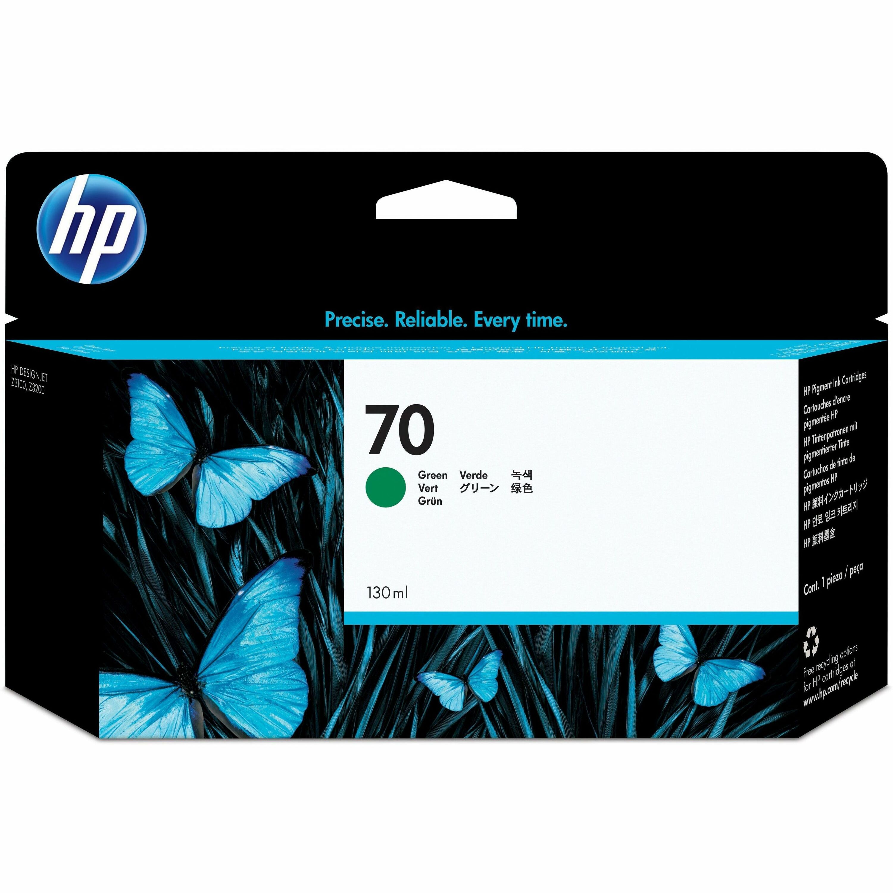 HP 70 (C9457A) Original Inkjet Ink Cartridge - Single Pack - Green - 1 Each