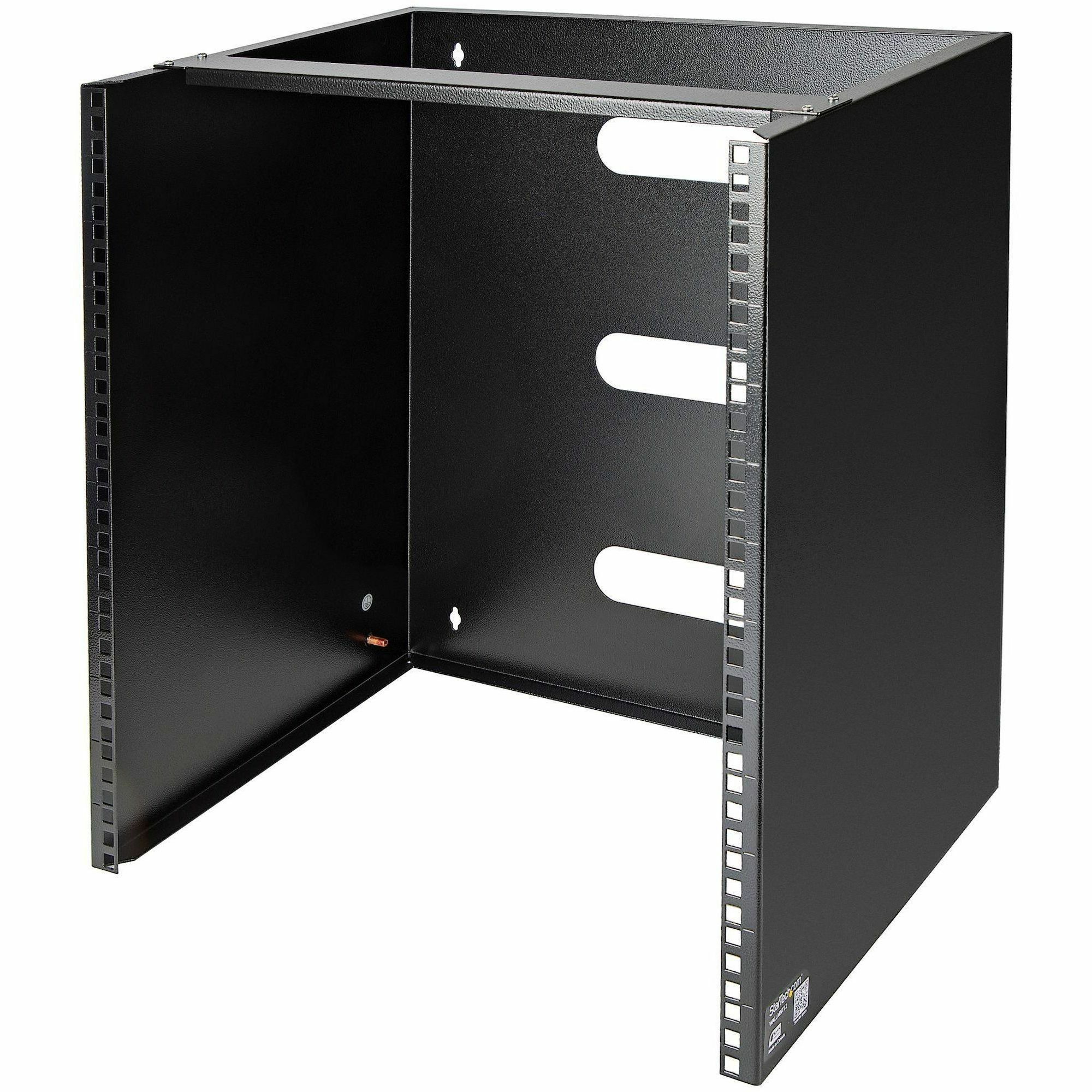 StarTech 12U Wall Mount Rack, 14in Deep, 19in Wall Mount Network Rack, Wall Mounting Patch Panel Bracket for Switch/IT Equipment, TAA