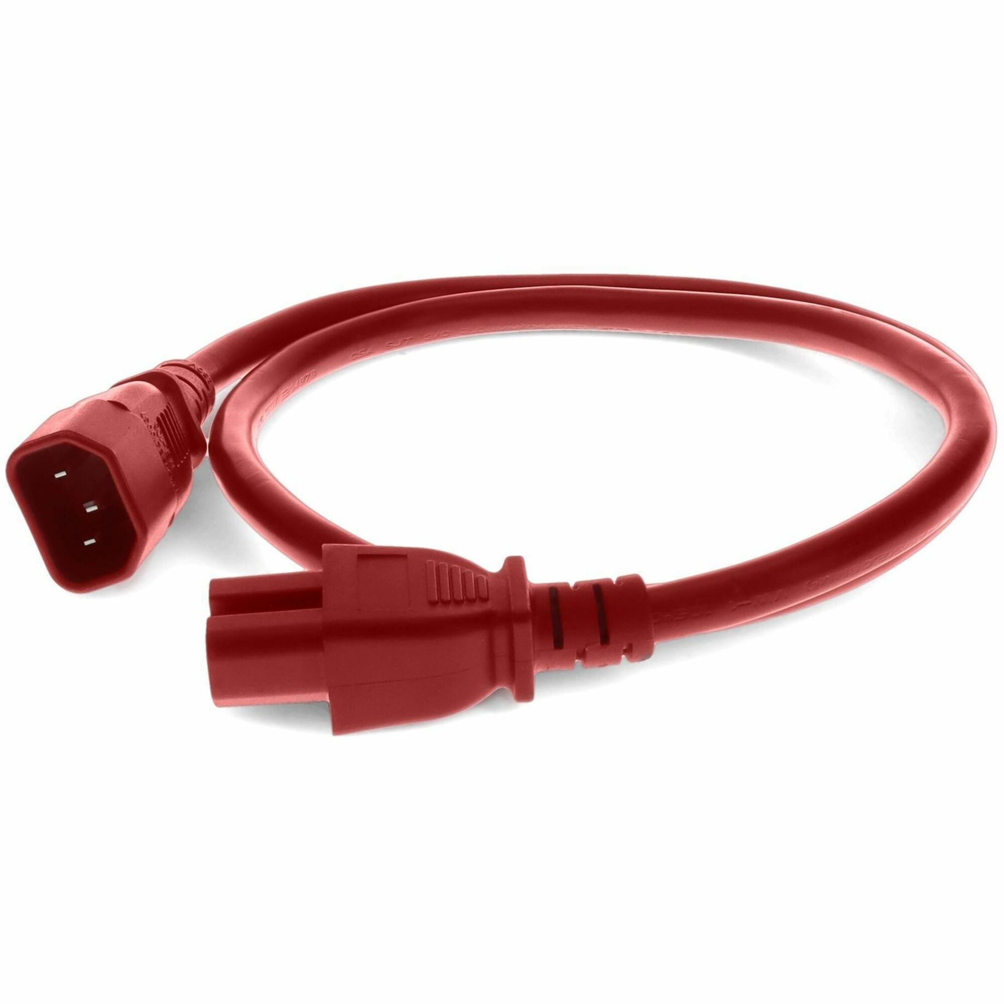 AddOn 15ft C14 Male to C15 Female 14AWG 100-250V at 15A Red Power Cable