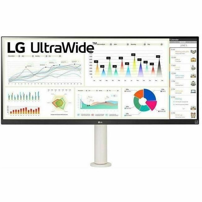 LG 34BQ680-W 34" Class UW-FHD LCD Monitor - 21:9 - Textured Black, Textured White