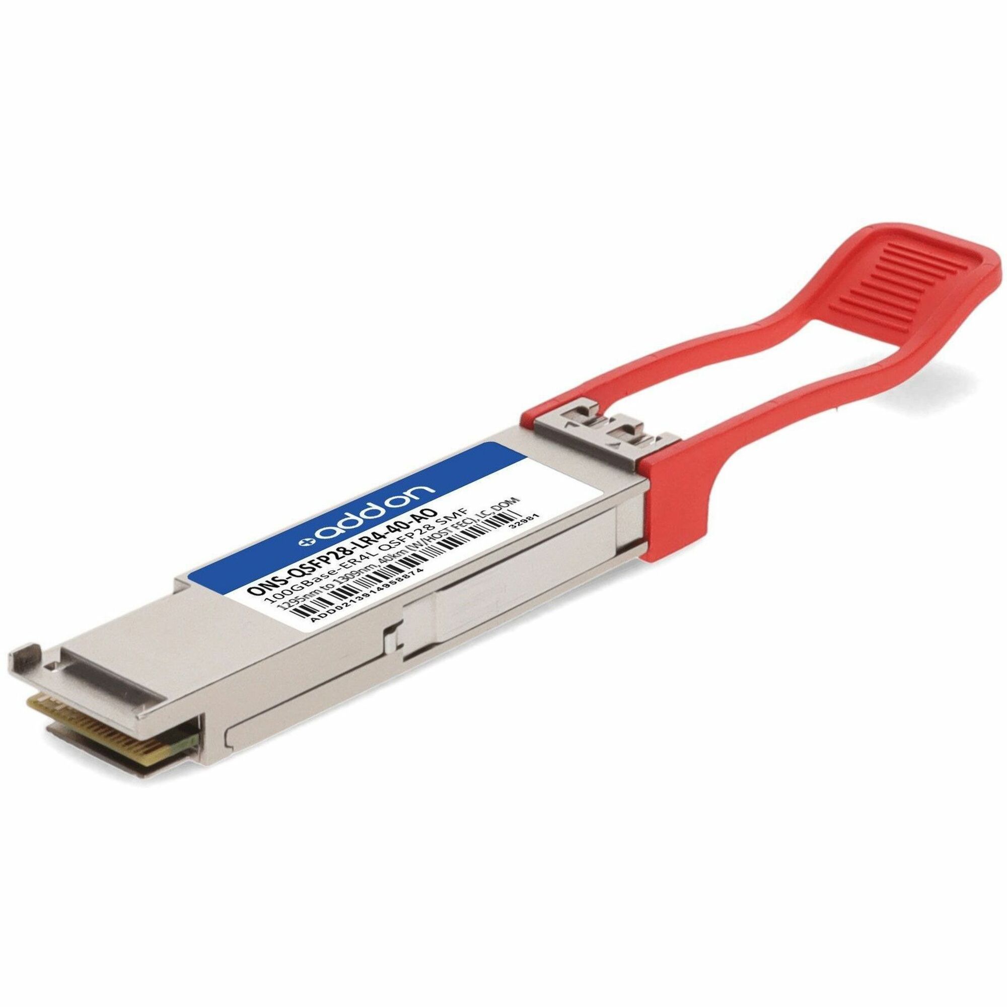 AddOn Cisco ONS-QSFP28-LR4-40 ONS-QSFP28-LR4-40 Compatible TAA 100GBase-ER4L QSFP28 Transceiver (SMF, 1295nm to 1309nm, 40km (w/ host FEC), LC, DOM)
