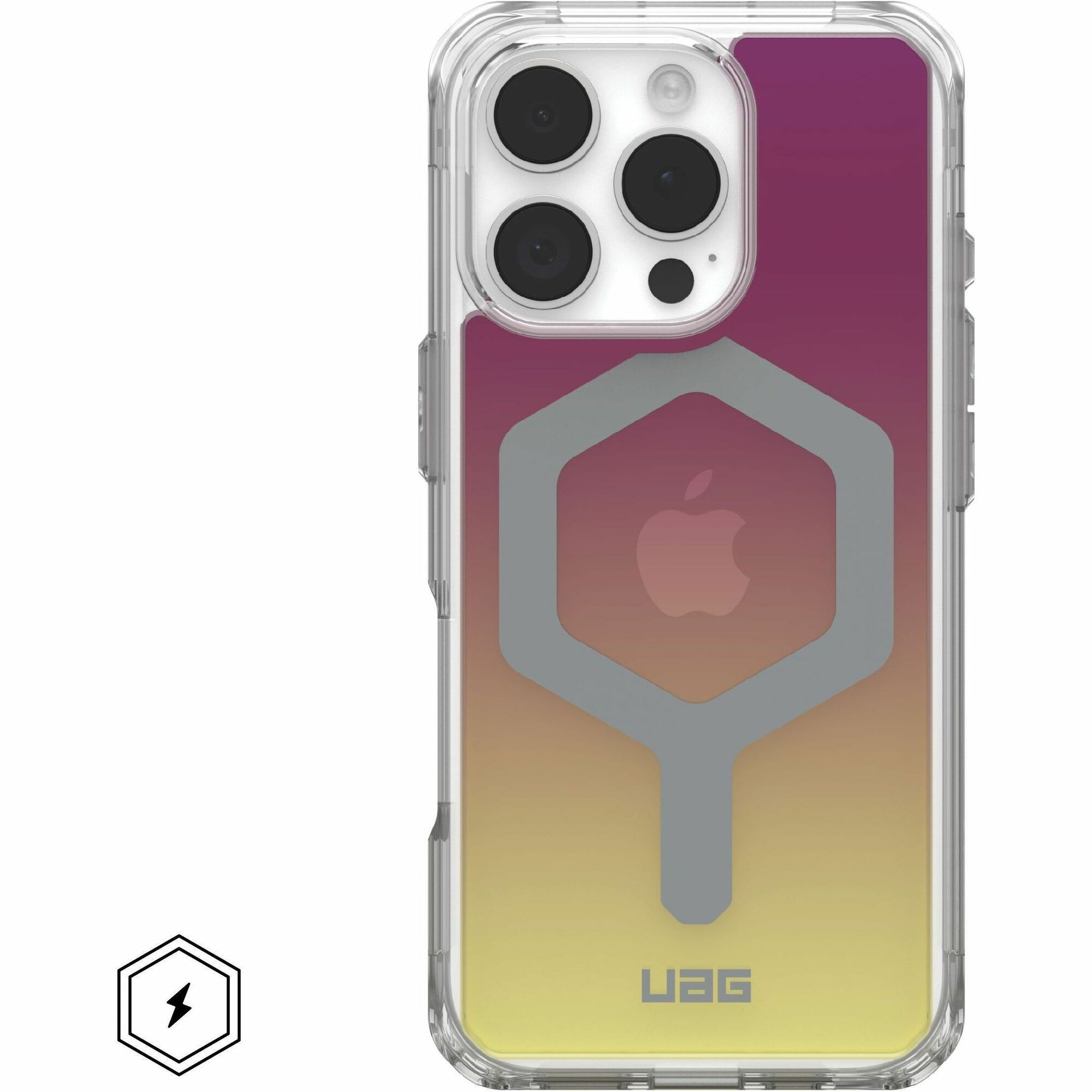 Urban Armor Gear Limited Edition Plyo iPhone 16 Pro Case - Maroon/Yellow Ombr&eacute;