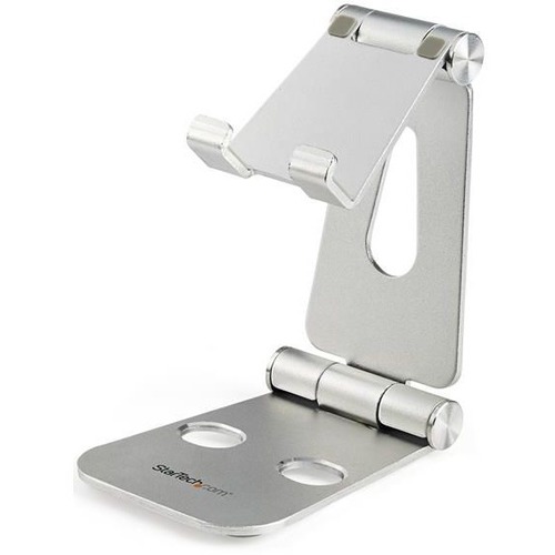 StarTech Phone and Tablet Stand - Foldable Universal Mobile Device Holder - Smartphones/Tablets - Adjustable Cell Phone Stand for Desk
