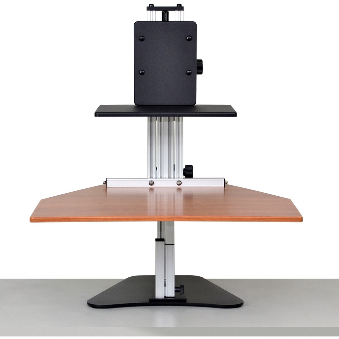 ERGO DESKTOP Kangaroo Sit and Stand Workstation Cherry Minimally Assembled