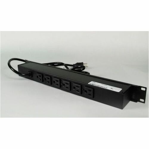Wiremold Rack Mounted 120V-15A Power Distribution Unit - 6ft Cord