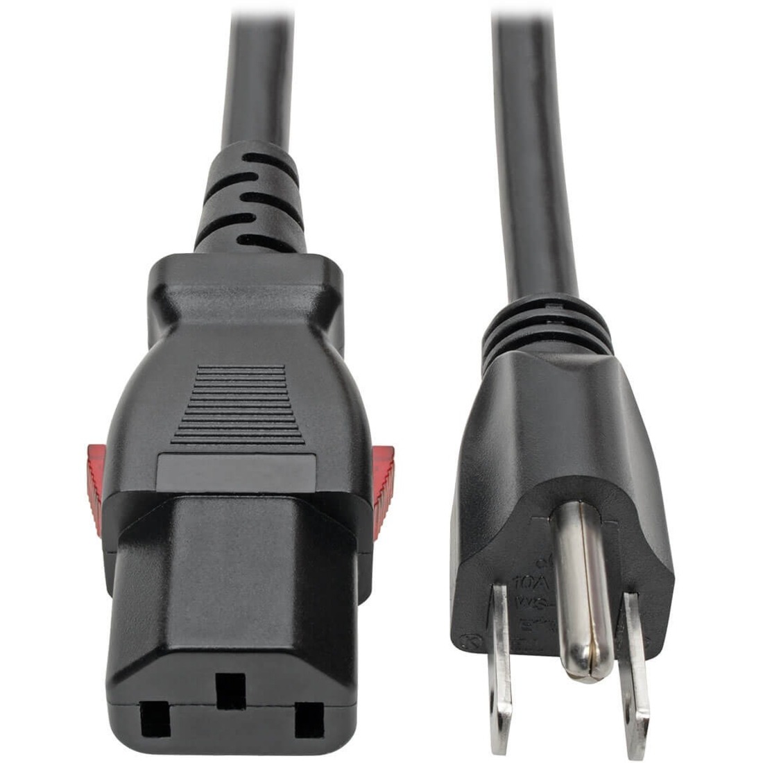 Eaton Tripp Lite Series Computer Power Cord, NEMA 5-15P to Locking C13 - 10A, 125V, 18 AWG, 6 ft. (1.83 m)