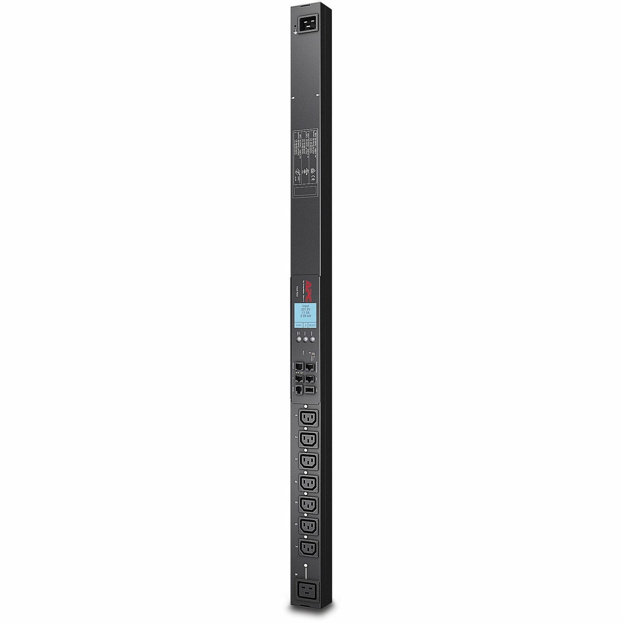 APC NetShelter Switched Rack PDU, 0U, 20A, 208V, 7 C13 and 1 C19 outlets, L620 Cord