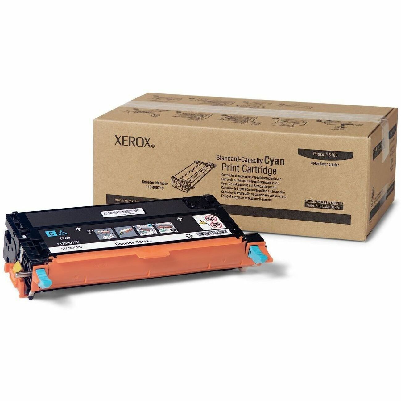 Xerox Genuine Phaser™ 6180/6180MFP Cyan Standard capacity Toner Cartridge (2000 Pages) - 113R00719