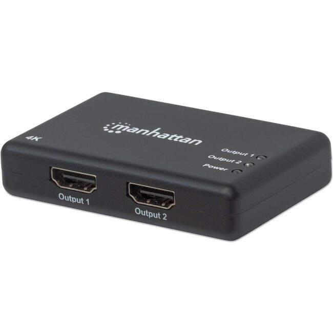 HDMI Splitter 2-Port , 4K@30Hz, Displays output from x1 HDMI source to x2 HD displays (same output to both displays), AC Powered (cable 0.9m), Black, Three Year Warranty