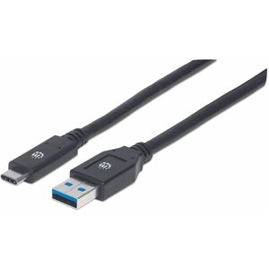 USB-C to USB-A Cable, 3m, Male to Male, 5 Gbps (USB 3.2 Gen1 aka USB 3.0), 3A (fast charging), SuperSpeed USB, Black, Lifetime Warranty