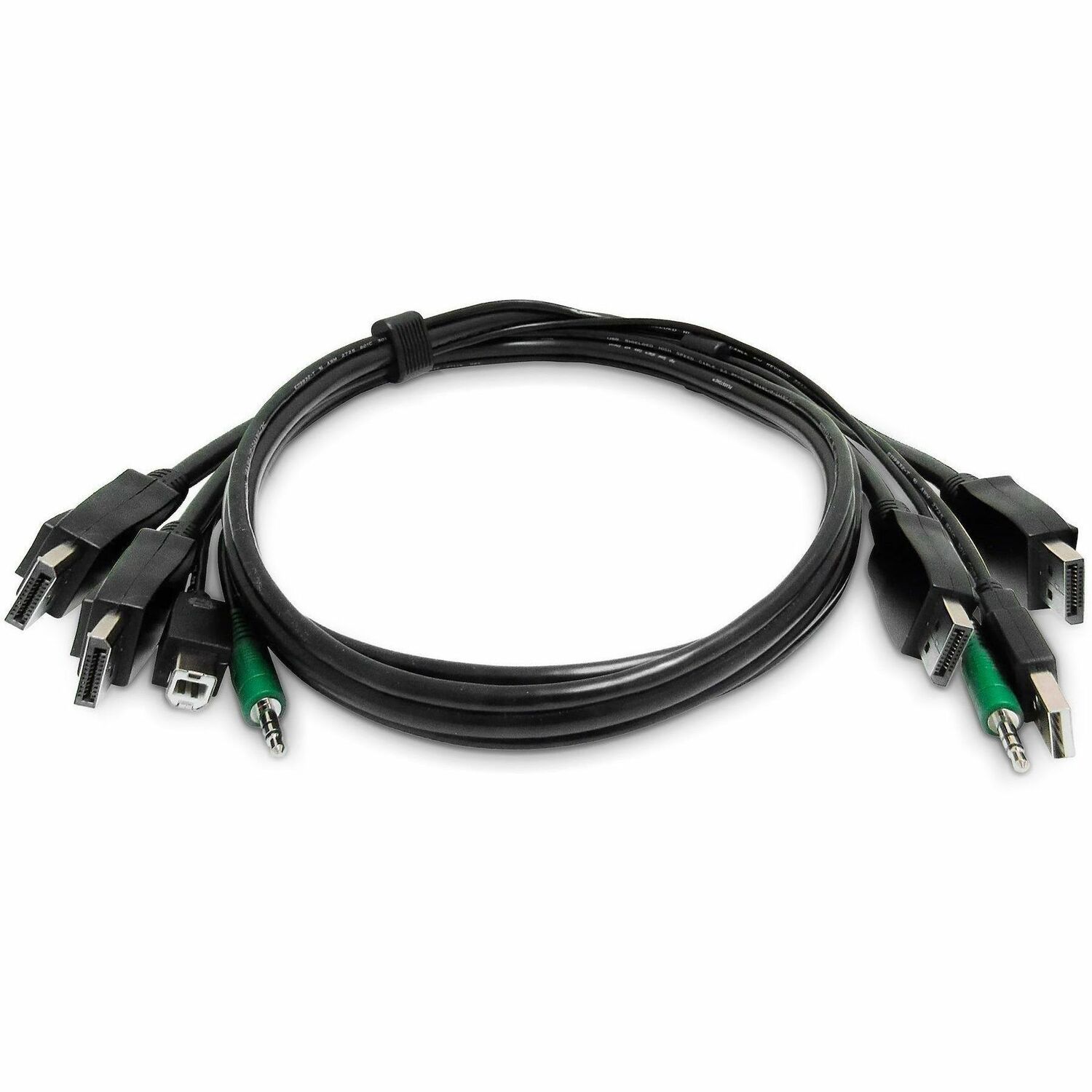 StarTech 6ft (1.8m) Dual-DisplayPort KVM Cable, 2x USB 2.0, 3.5mm Audio, Universal Combo Cable for KVM Switches, TAA