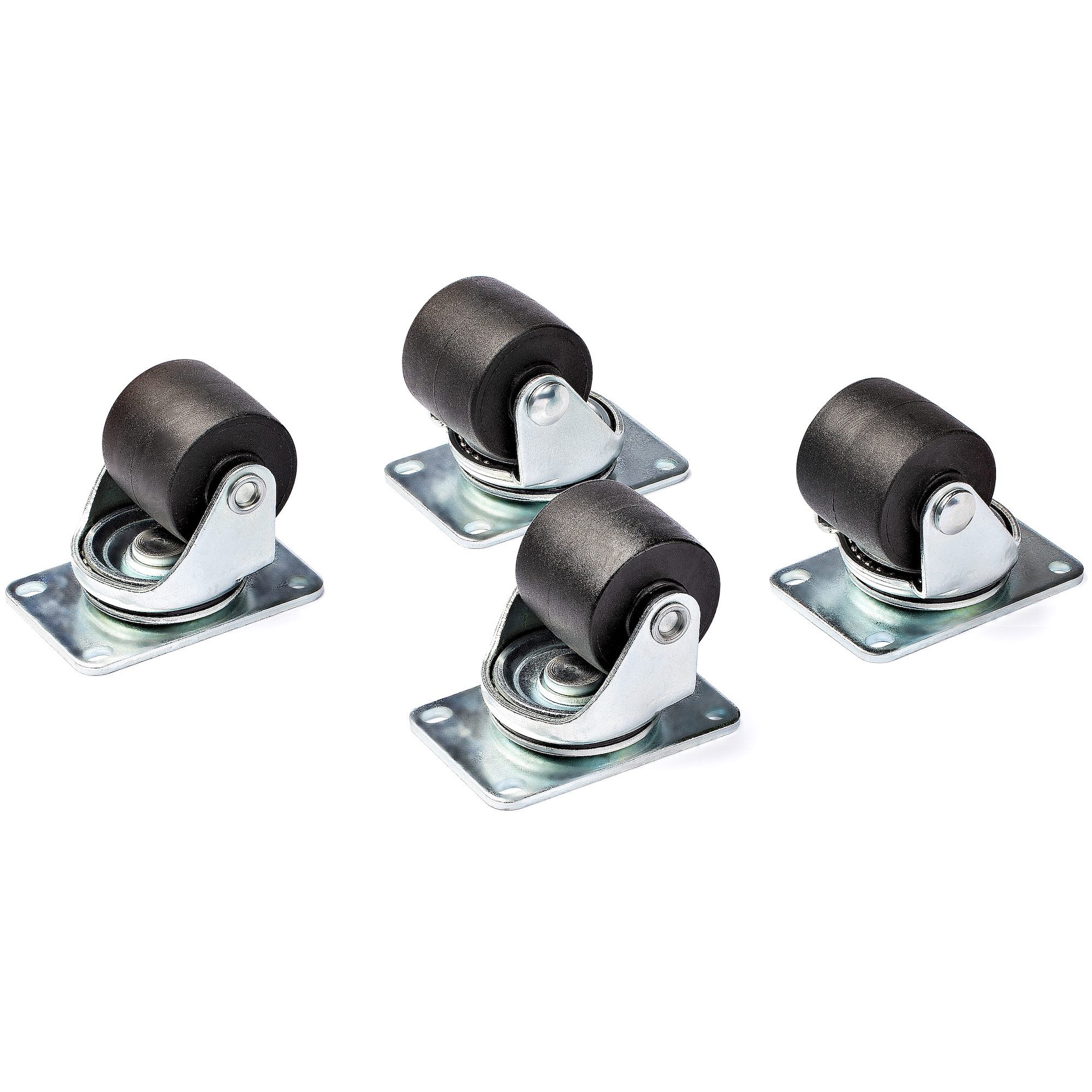 StarTech Heavy Duty Casters for Server Racks/Cabinets, Set of 4 Universal M6 2-inch Caster Wheels Kit, 45x75mm Pattern Casters, Swivel