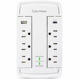 CYBERPOWER CSP6WSUC SURGE 800V 5-15P WALL TAP WHITE