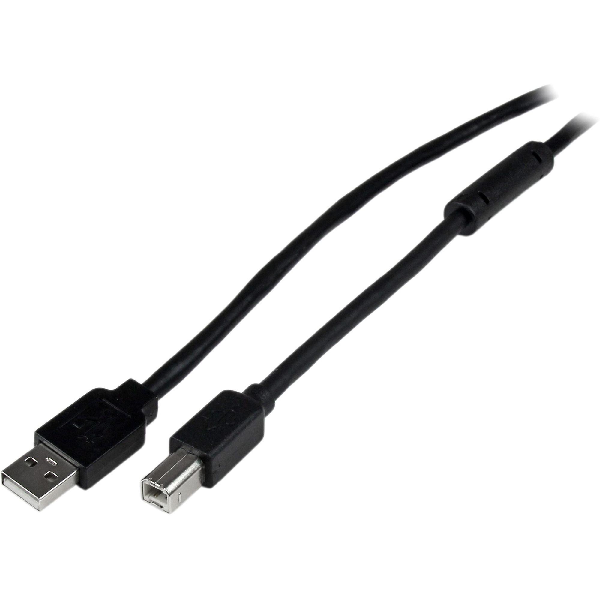 StarTech.com 65ft (20m) Active USB 2.0 A to B Cable, Long USB Cable, USB Printer Cable, 1x USB A (M), 1x USB B (M), Black