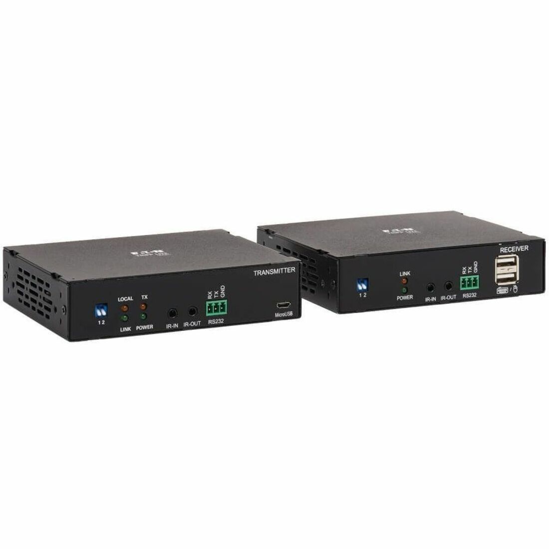 Tripp Lite by Eaton HDMI over Fiber Extender Kit Transmitter/Receiver 4K 60 Hz 4:4:4 RS-232 IR Multimode LC 985 ft. (300 m) TAA