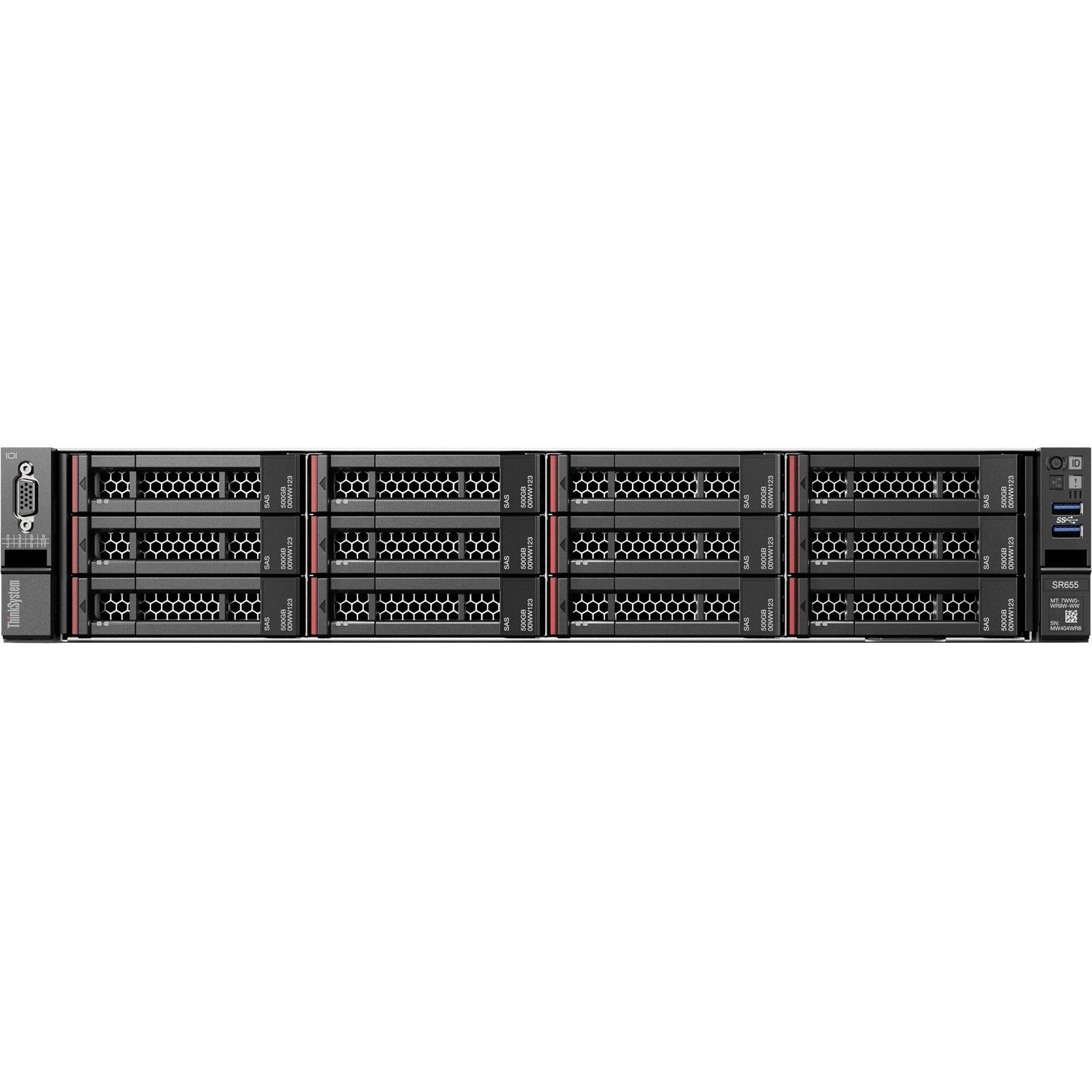 Lenovo ThinkSystem SR655 7Z01A04GNA 2U Rack Server - 1 EPYC 7282 2.40 GHz - 16 GB RAM - Serial ATA/600 Controller
