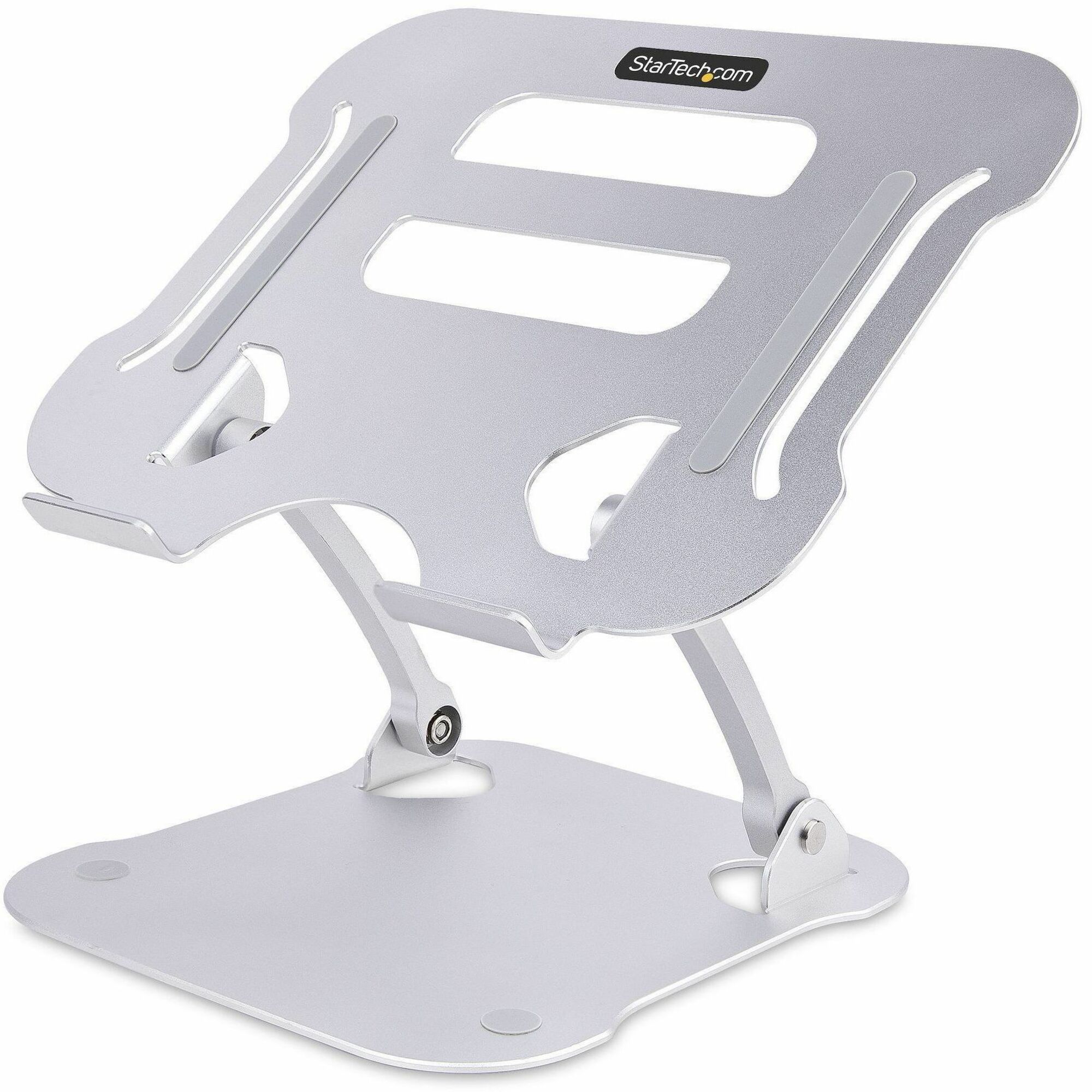 StarTech Laptop Stand for Desk, Ergonomic Laptop Stand Adjustable Height, Aluminum, Up to 22lb/10kg, Foldable Notebook Riser/Lift