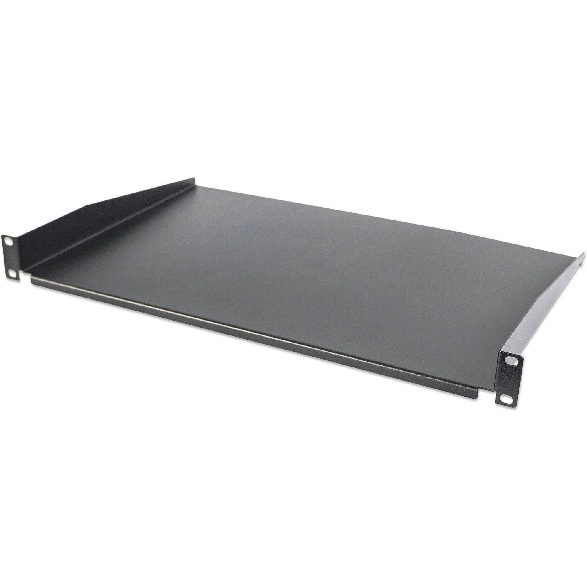 19" Cantilever Shelf, 1U, Shelf Depth 350mm, Non-Vented, Max 25kg, Black, Three Year Warranty