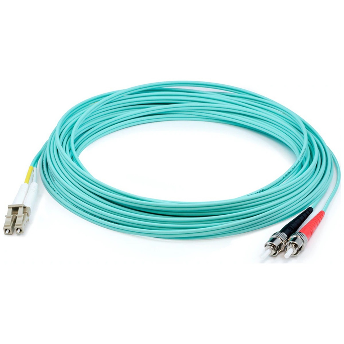 AddOn 59m ST to LC Aqua OM4 Duplex OFNR (Riser-Rated) Fiber Patch Cable