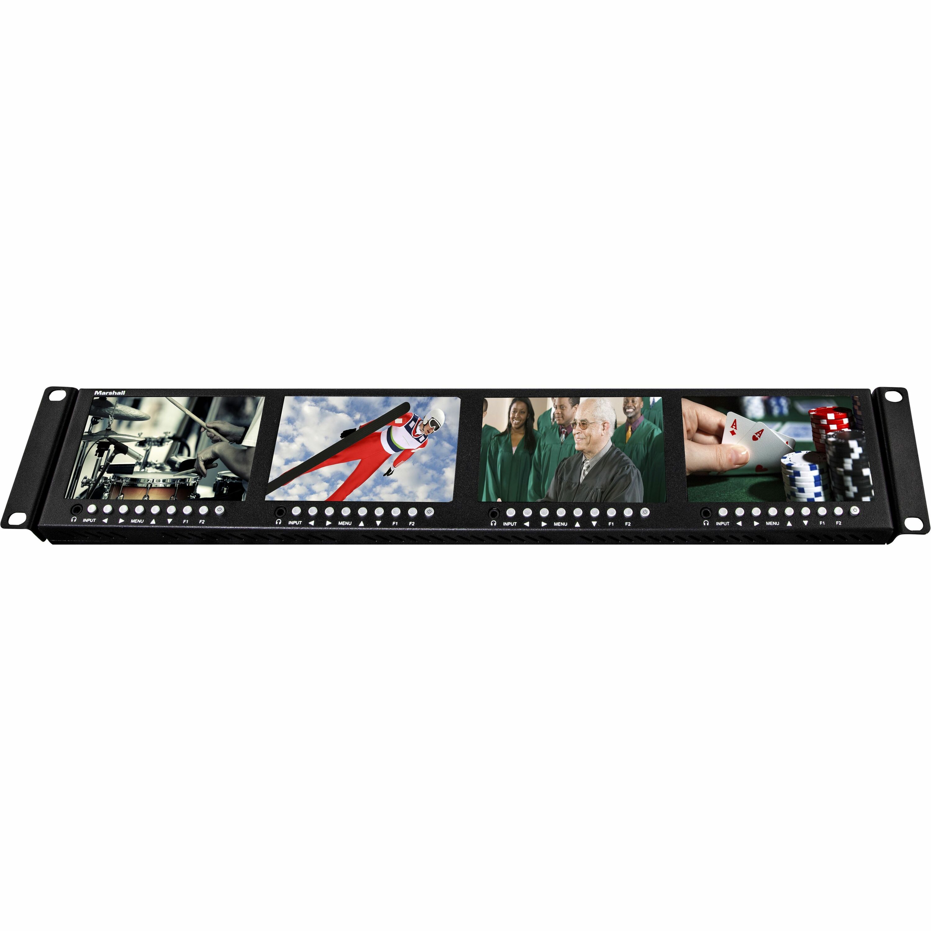Marshall Quad 4.5" Screens Rackmountable Monitor with HDMI, 3G-SDI, and Composite Inputs