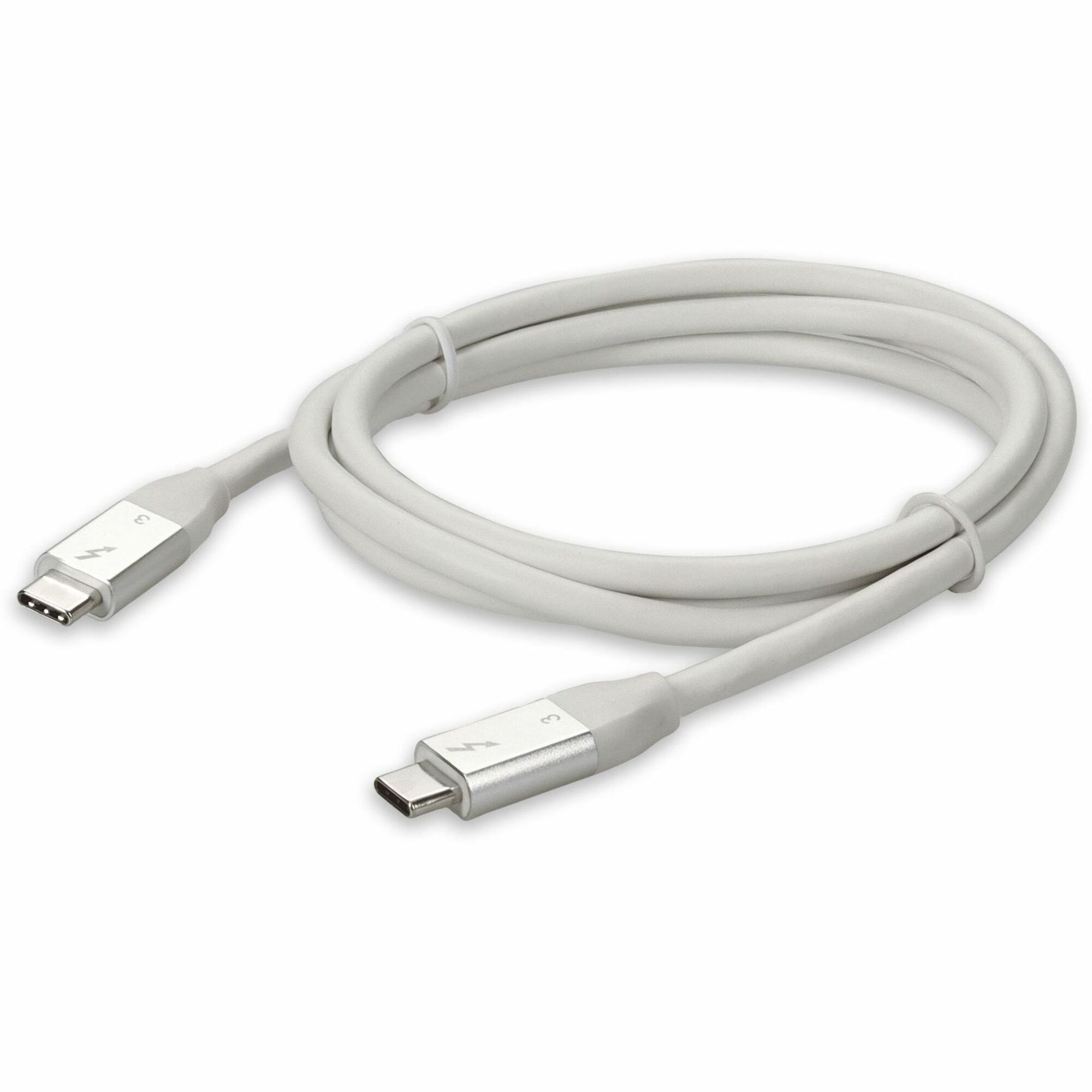 AddOn 3ft (1m) USB C 3.1 Male to Male Thunderbolt-compatible Sync and Charge White Cable