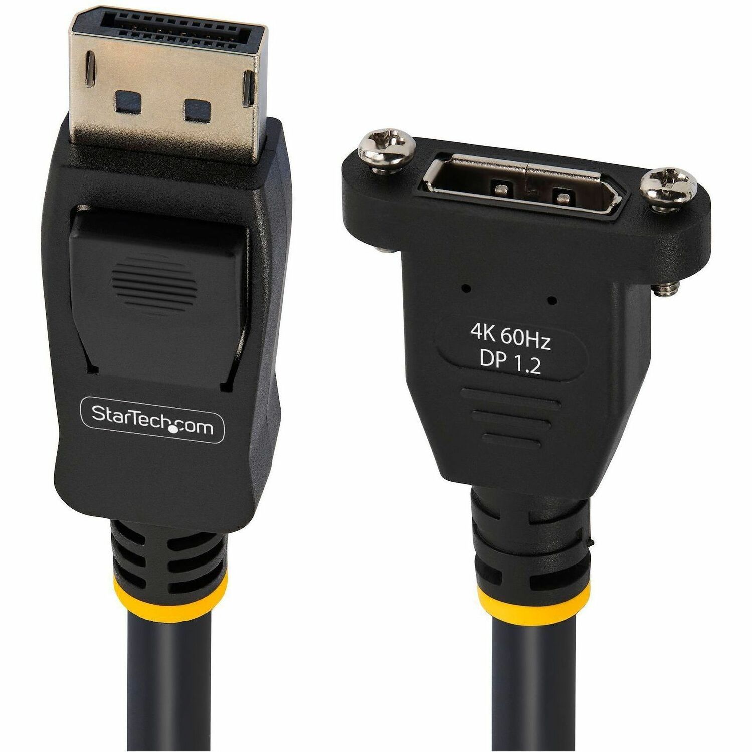 StarTech 3ft (1m) Panel Mount DisplayPort Cable, 4K x 2K Video, DisplayPort 1.2 Extension Cable Male to Female, DP Extender Cord