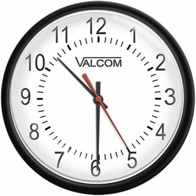 Valcom 12-Inch Analog Clock, Wireless, 110Vac/24Vdc, V-AW12BLP