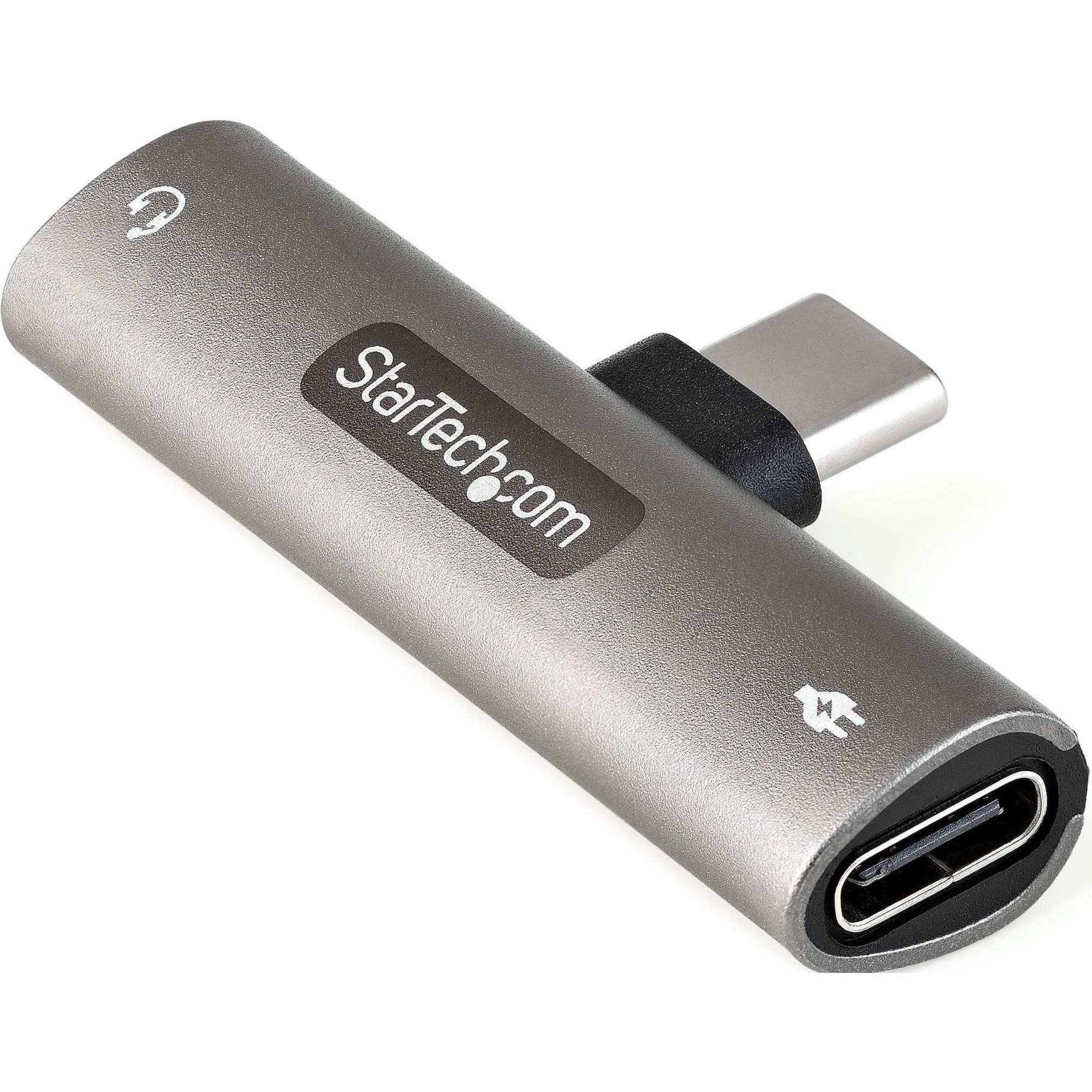 StarTech USB C Audio & Charge Adapter, USB-C Audio Adapter with 3.5mm Headset Jack and USB Type-C PD Charging, For USB-C Phone/Tablet