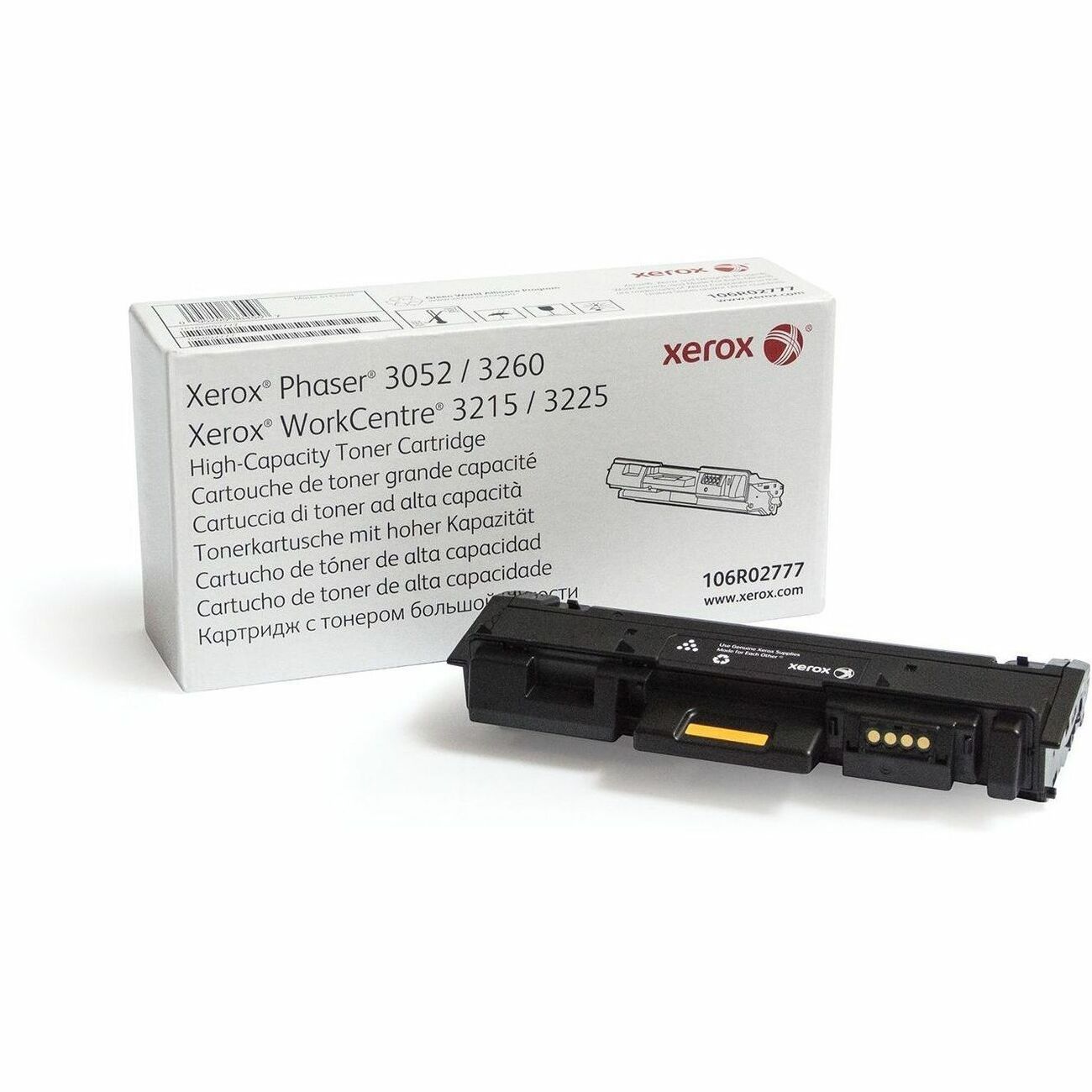 Xerox Genuine Phaser&reg; 3052/3260, WorkCentre&reg; 3215/3225 Black High capacity Toner Cartridge (3000 Pages) - 106R02777
